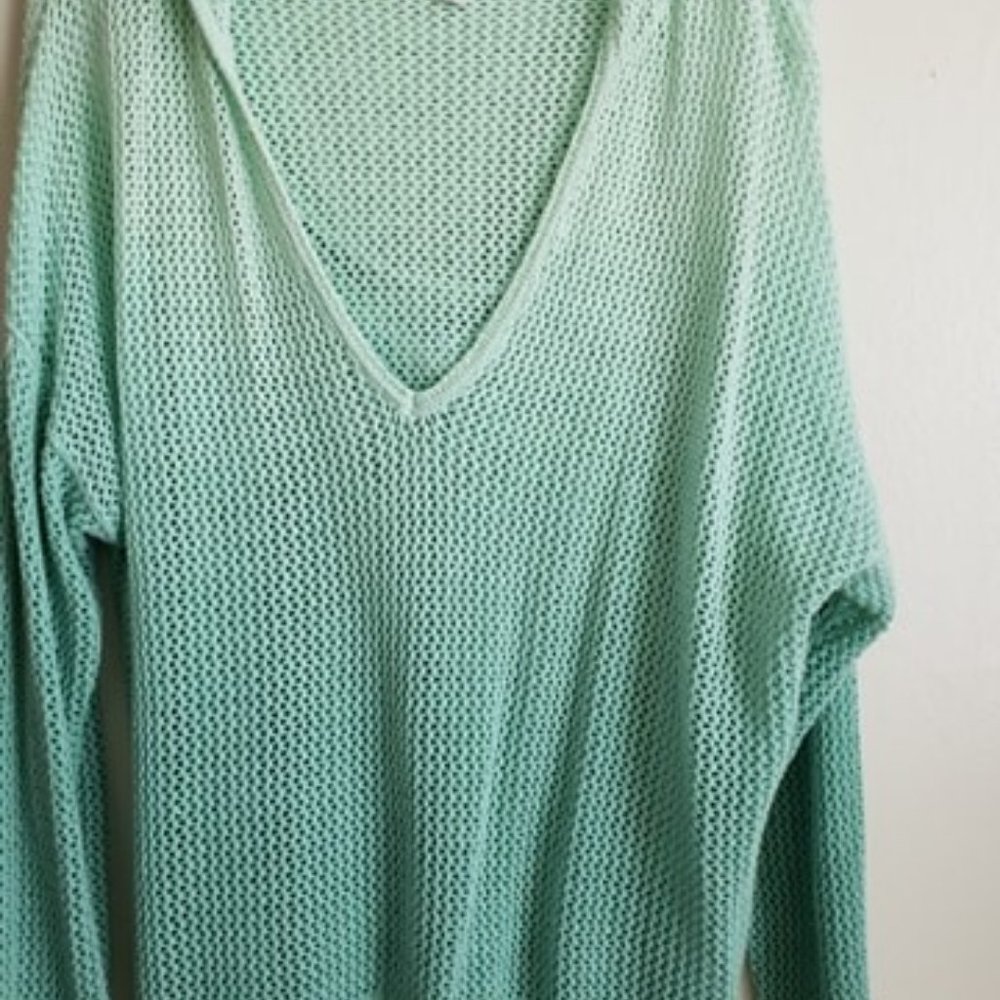 NY & CO Fishnet AQUA GLASS Hooded Sweatshirt XL